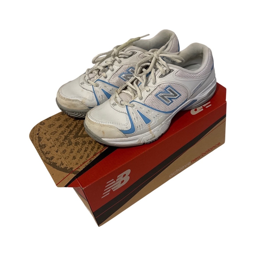 New Balance 655 Y2K 8.5W Walking White Blue Sneakers Abzorb Cushion Fast Dry Box